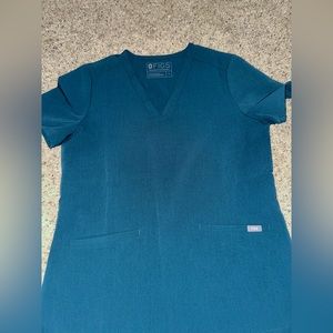 Figs Scrub Top - Caribbean Blue Size Small